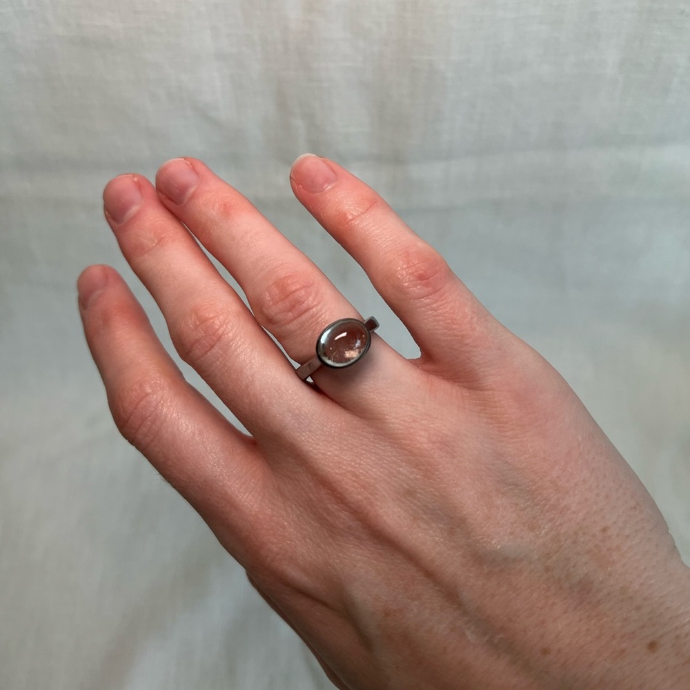 Sterling Silver Clear Quartz Ring Size 6